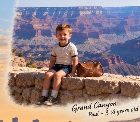 Illustrated recreation of Paul at the Grand Canyon