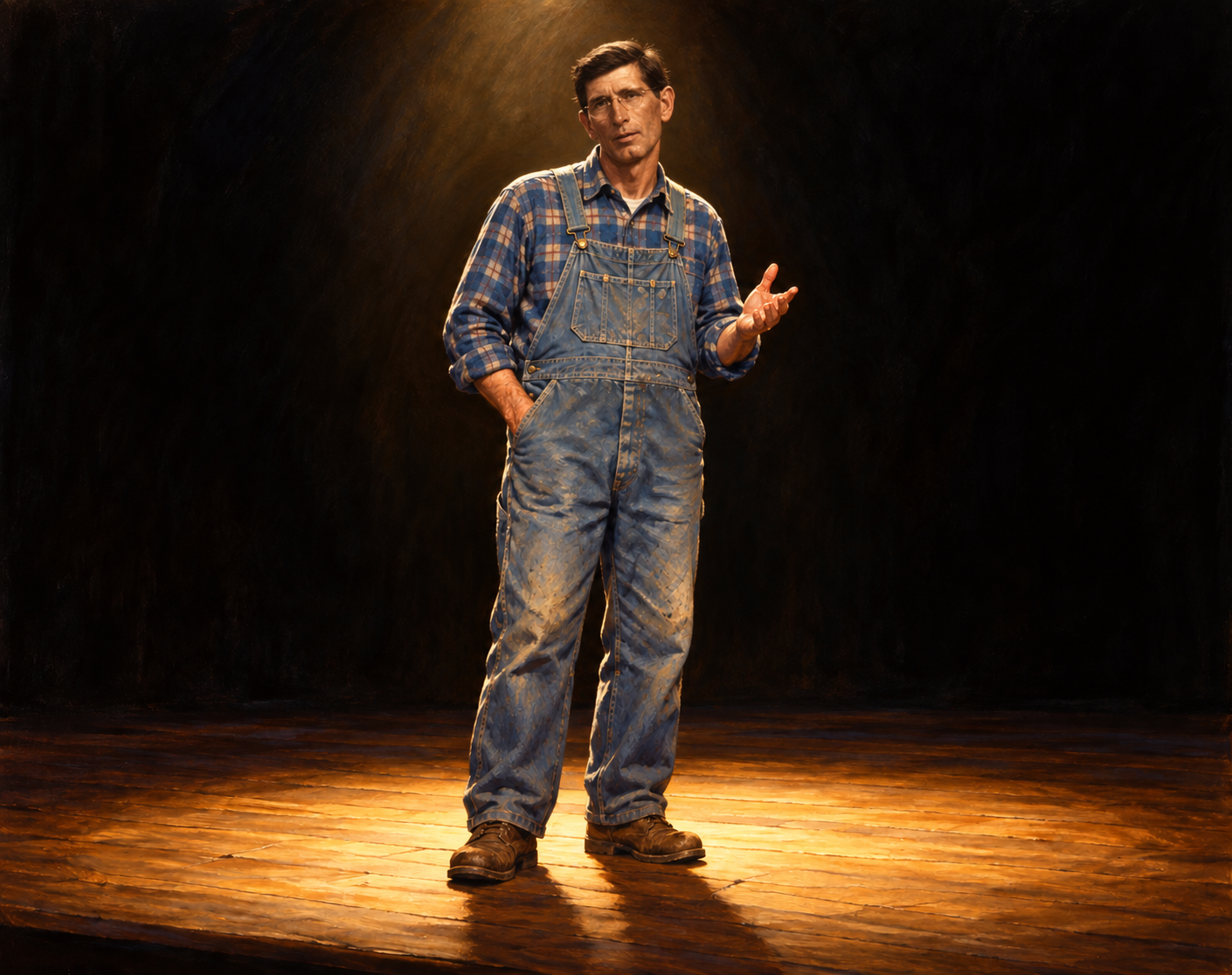 Illustration of John C. Smith under a spotlight